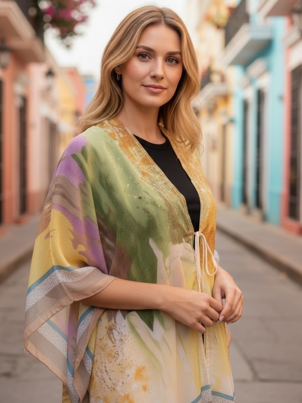Pretty Persuasions Artistic Scarf kimono os